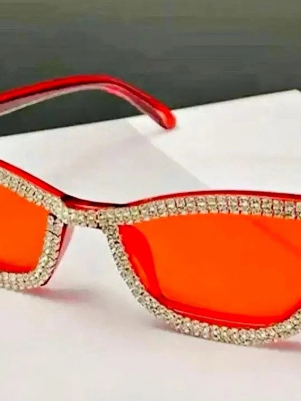 Rhinestone Cat Eye Sunglasses in Black & Silver  New - Picture 6 of 6